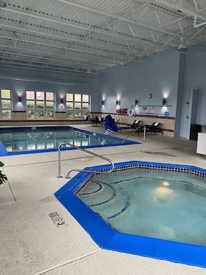 Indoor pool, open 8:00 AM to 11:00 PM, sun loungers
