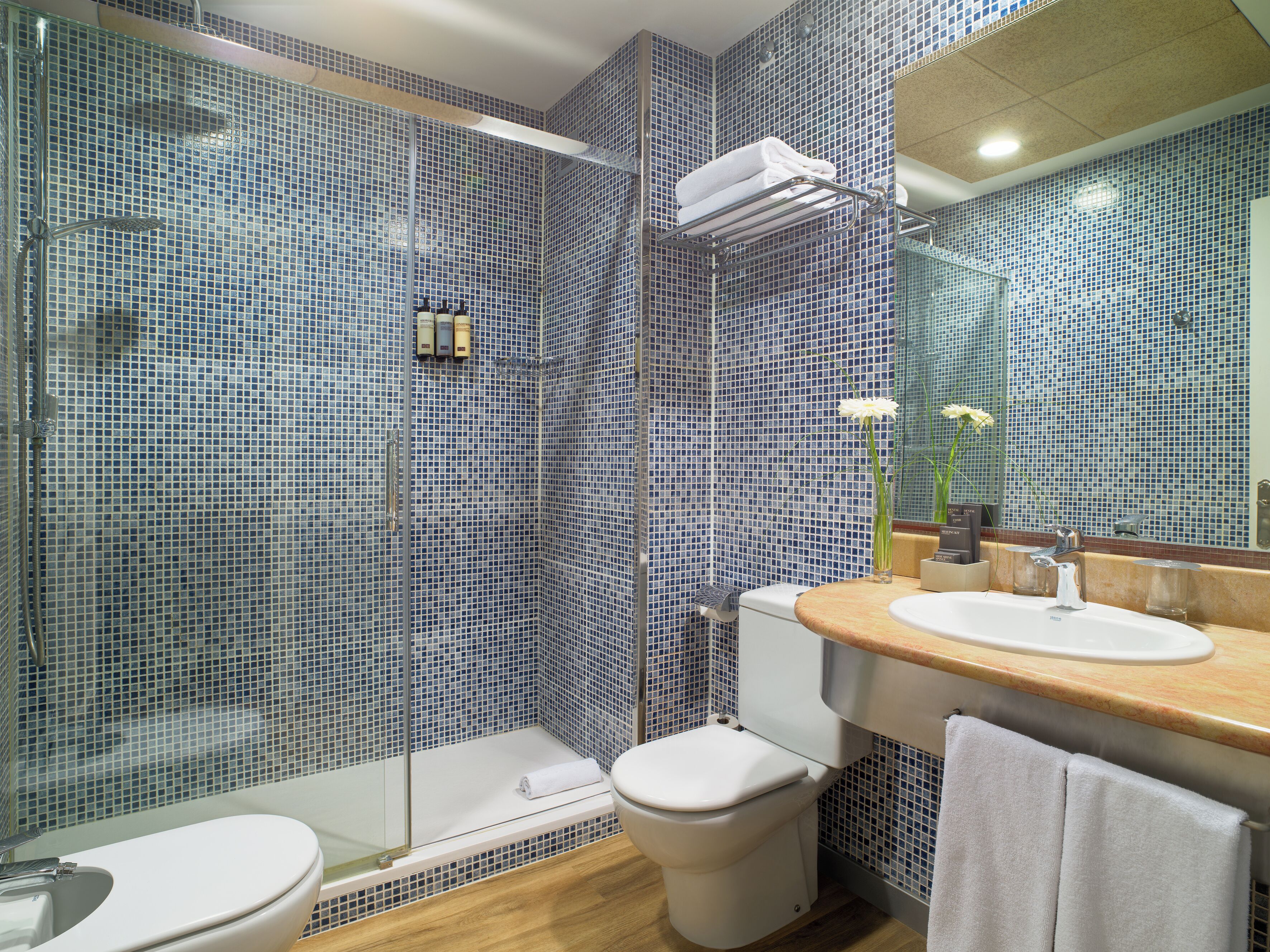 city double room single use, 2 single beds, city view | bathroom | eco-friendly toiletries, hair dryer, bidet, towels