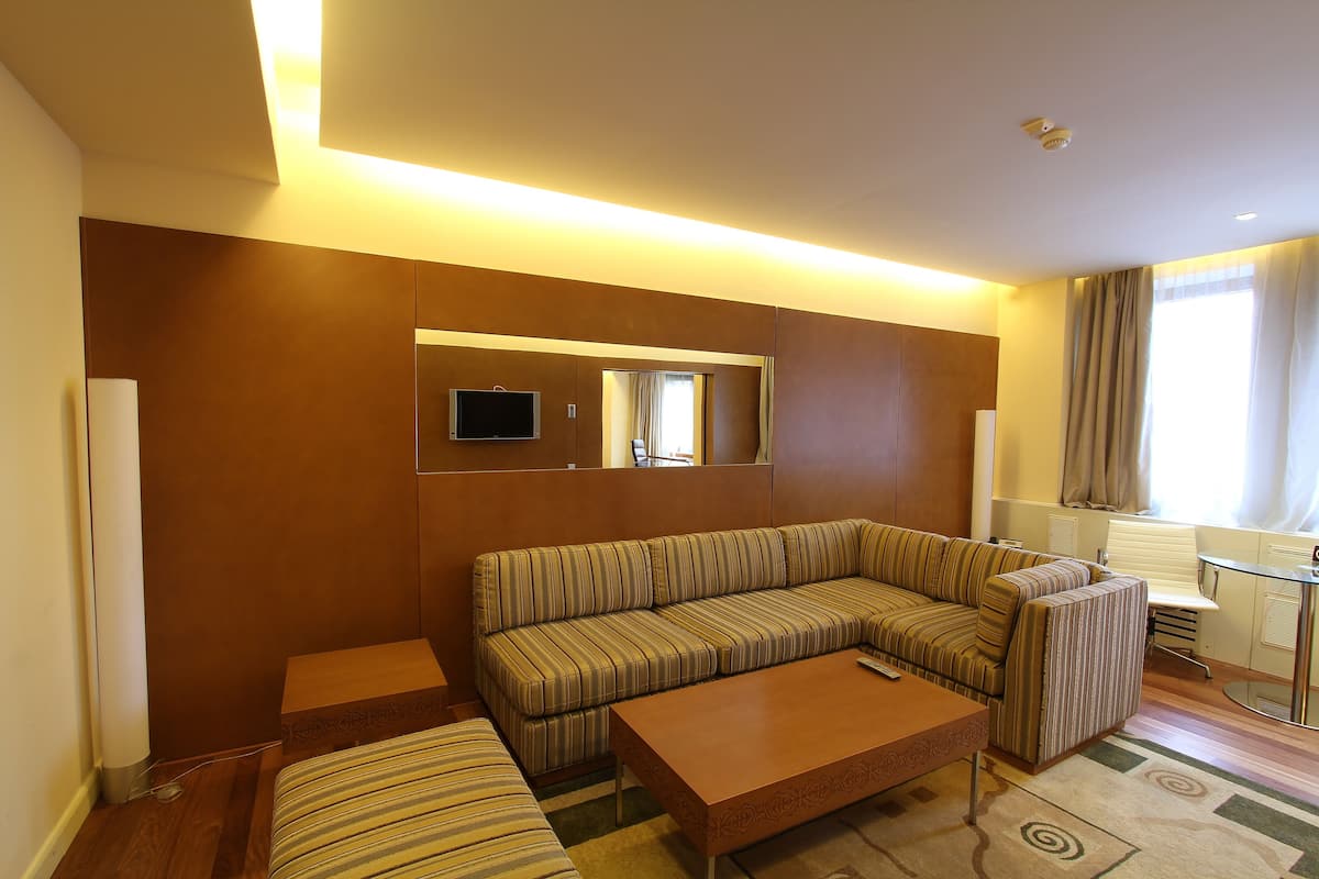 Suite ejecutiva | Área de sala de estar | Televisión LED y películas con cargo