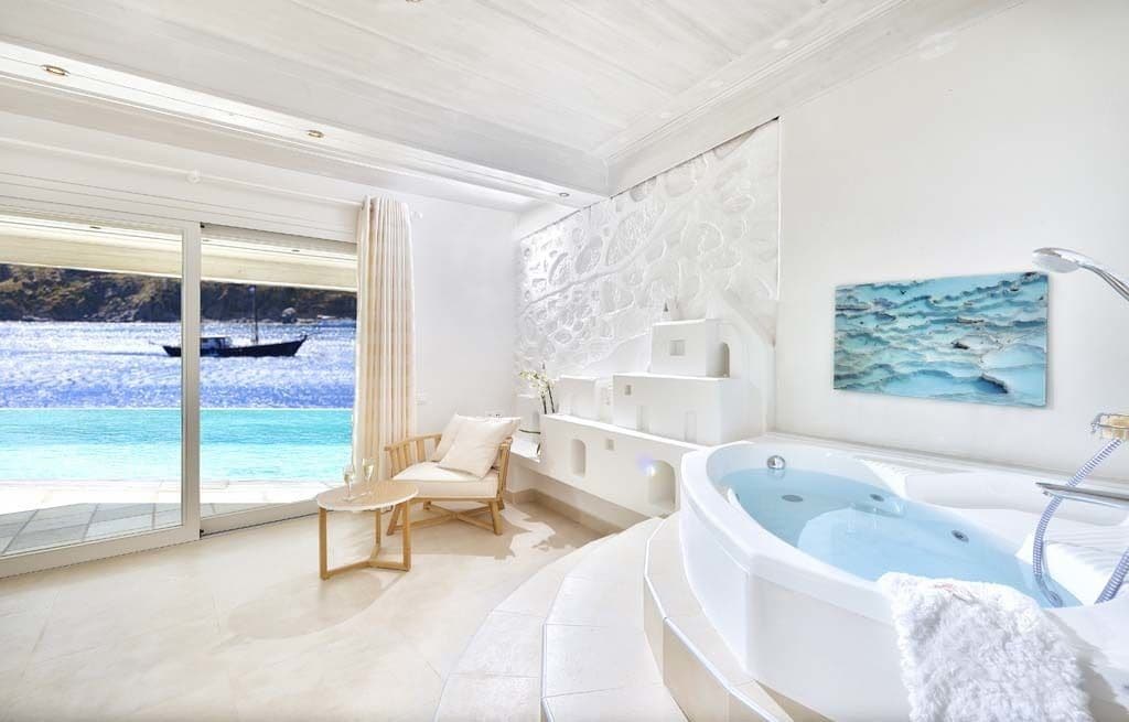 myconian grand suite with outdoor sharing pool, sea view | view from room