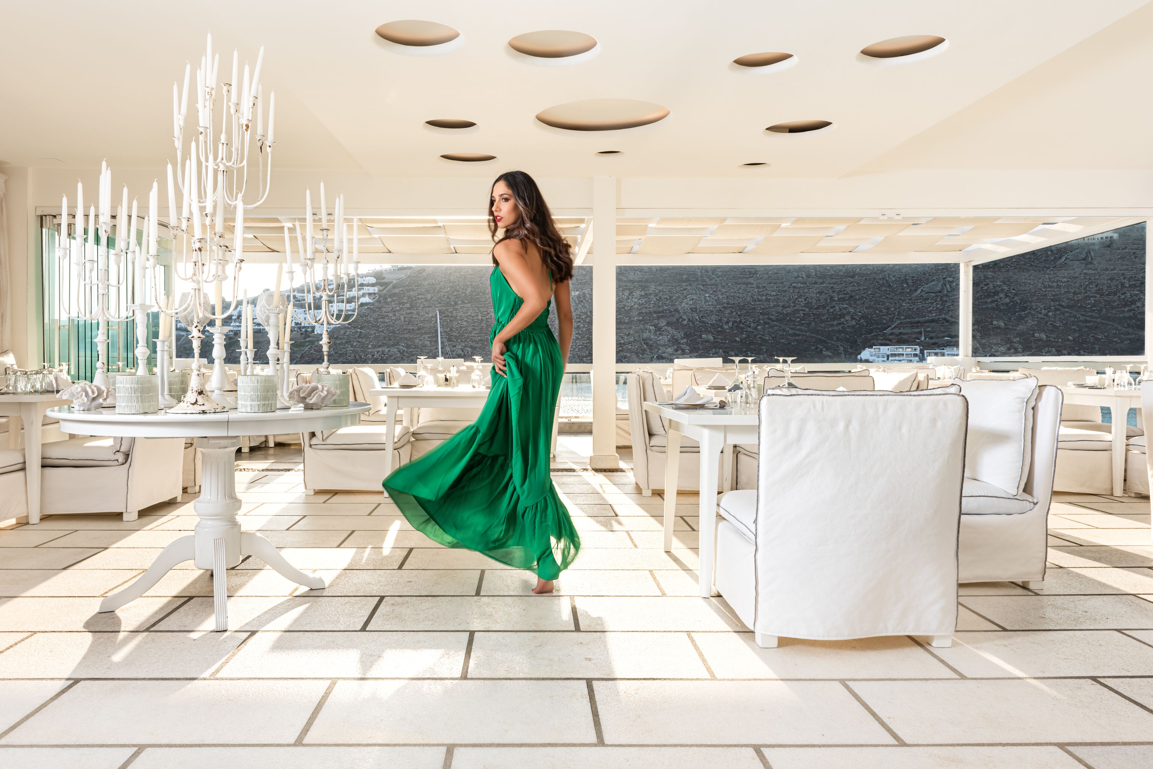 Breakfast, lunch, dinner served; Mediterranean cuisine, pool views 