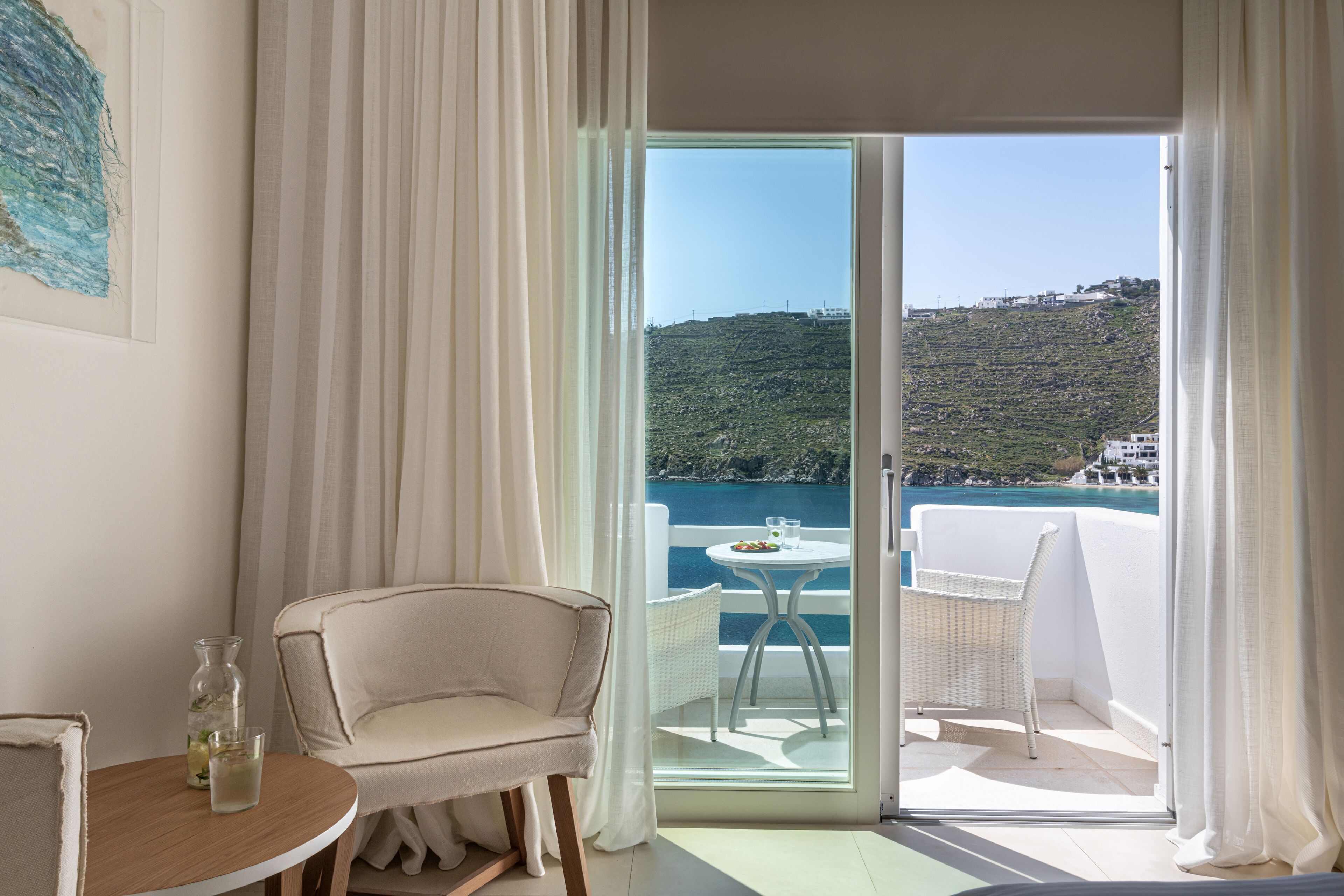 saltwater executive double room, sea view | living area | 18-inch flat-screen tv with satellite channels, tv