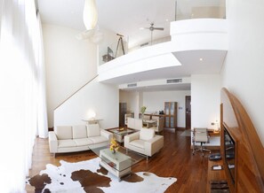 Suite (Dakota) | Oppholdsområde | En 50-tommers smart-TV med kabel-kanaler samt TV