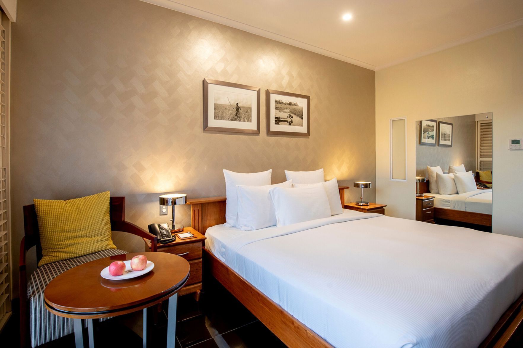 Premium bedding, down duvets, in-room safe, desk