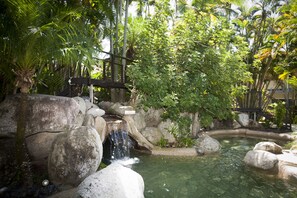 Outdoor pool, open 7:00 AM to 9:00 PM, sun loungers