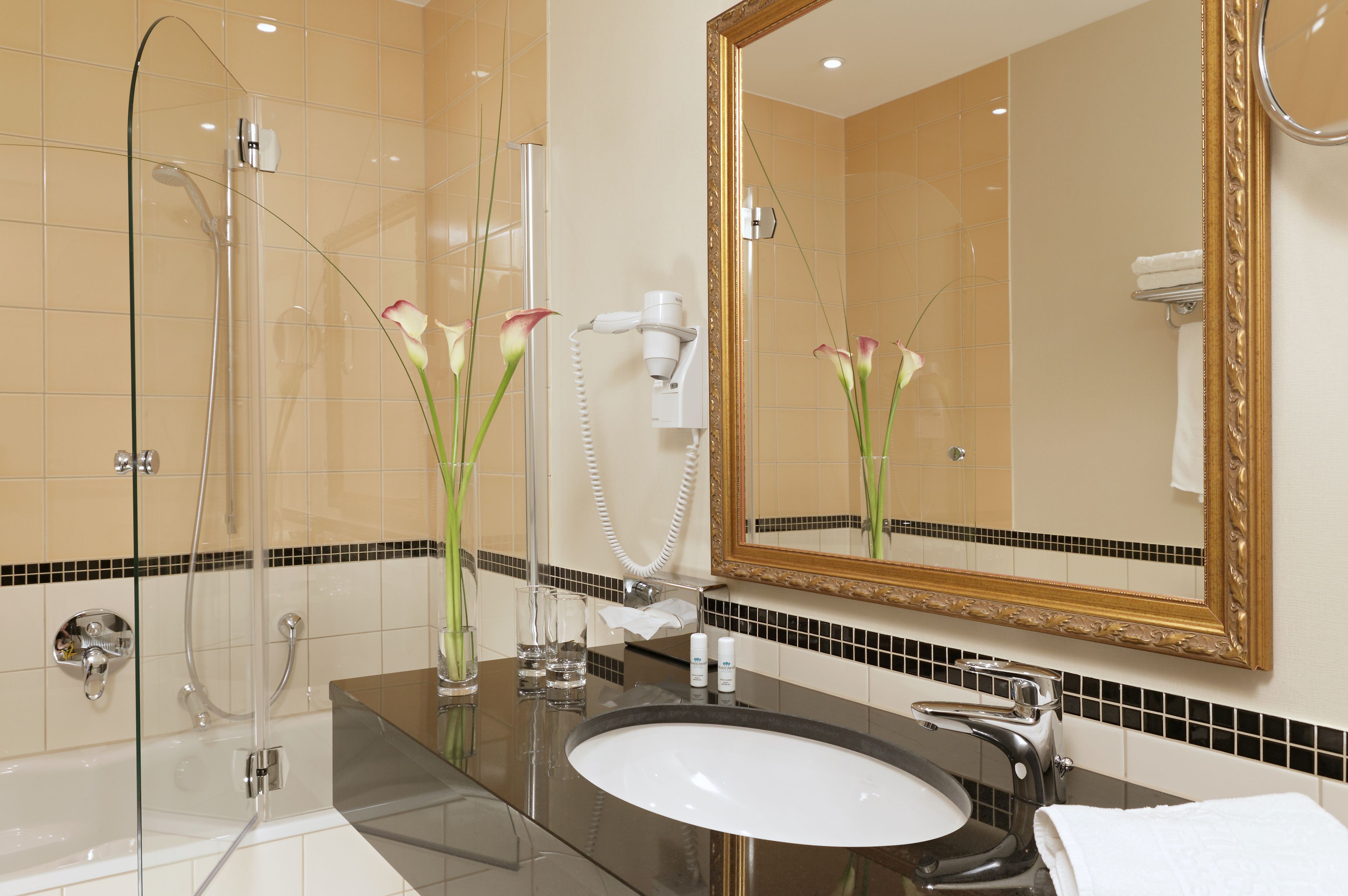 free toiletries, hair dryer, bathrobes, slippers