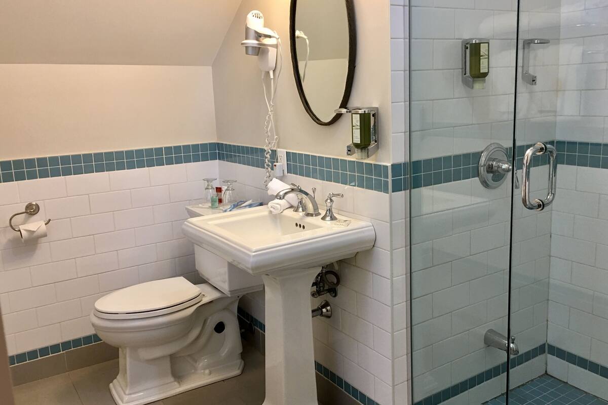 free toiletries, hair dryer, bathrobes, towels