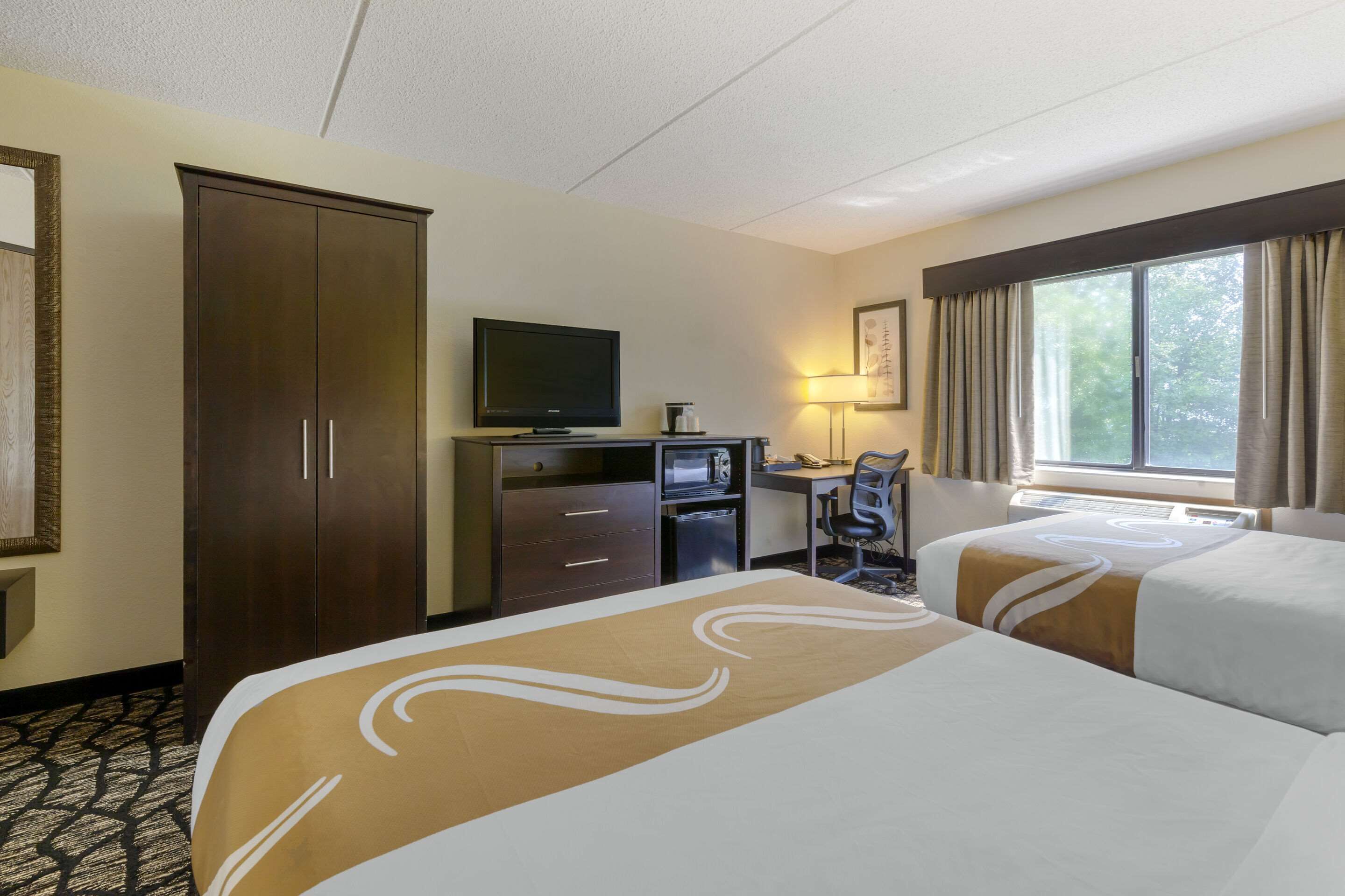 room, 2 double beds, accessible, non smoking | desk, laptop workspace, iron/ironing board, cots/infant beds