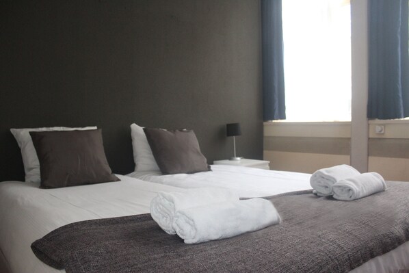 Desk, blackout drapes, iron/ironing board, free WiFi