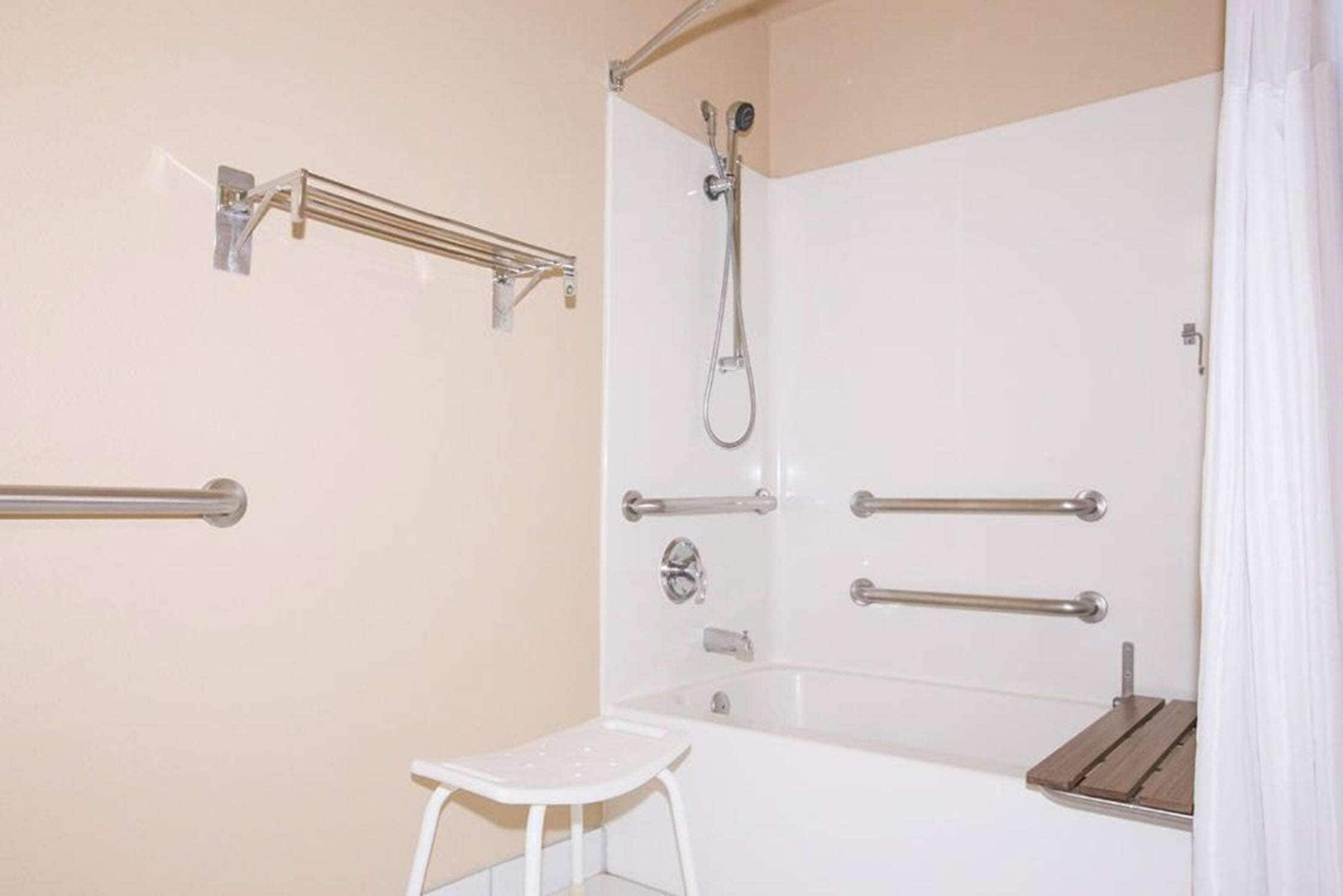 standard room, 1 queen bed, accessible | bathroom | combined shower/bathtub, free toiletries, hair dryer, towels