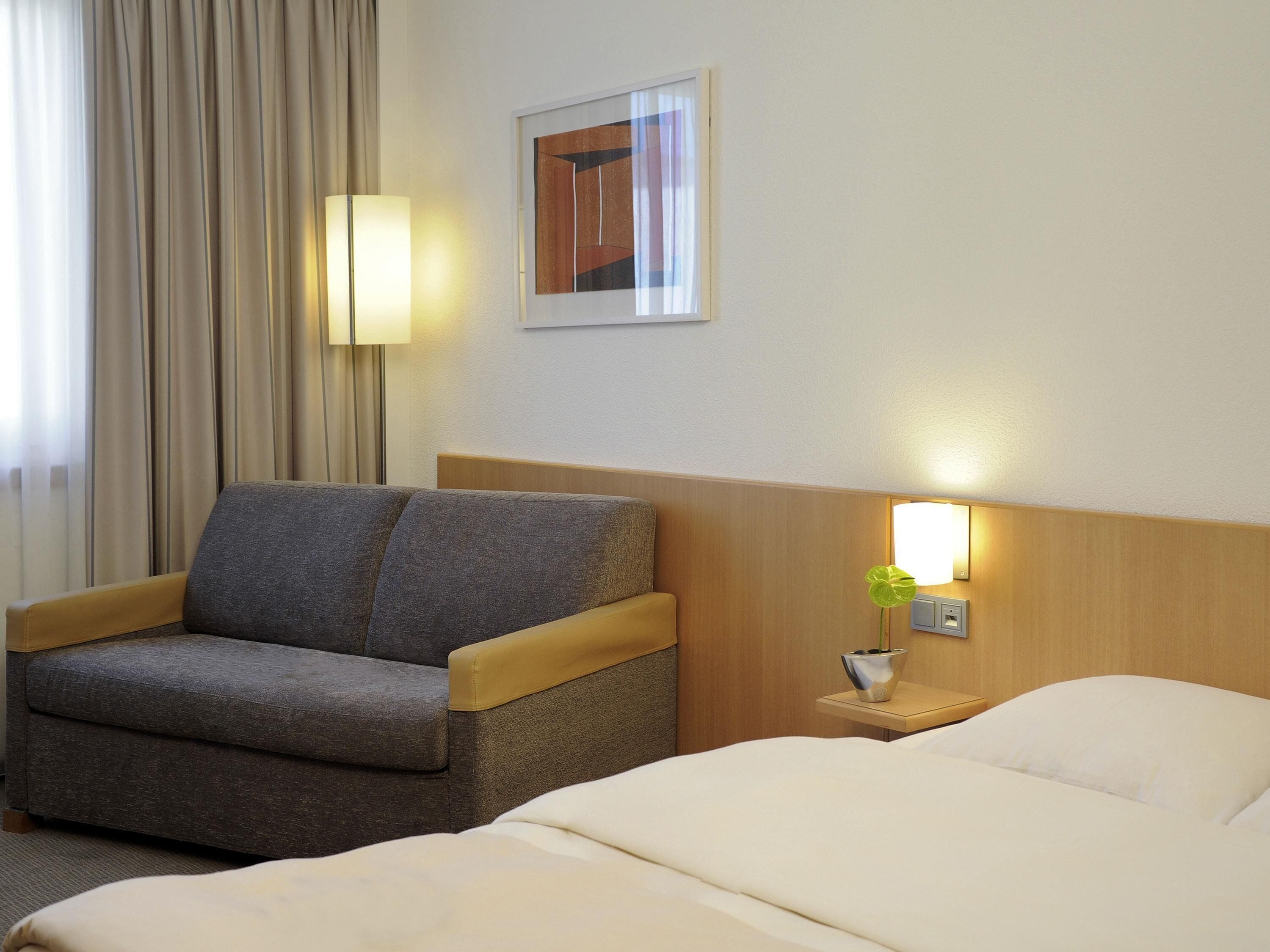 Chambre Standard, 1 grand lit et 1 canapé-lit | Literie hypoallergénique, coffres-forts dans les chambres