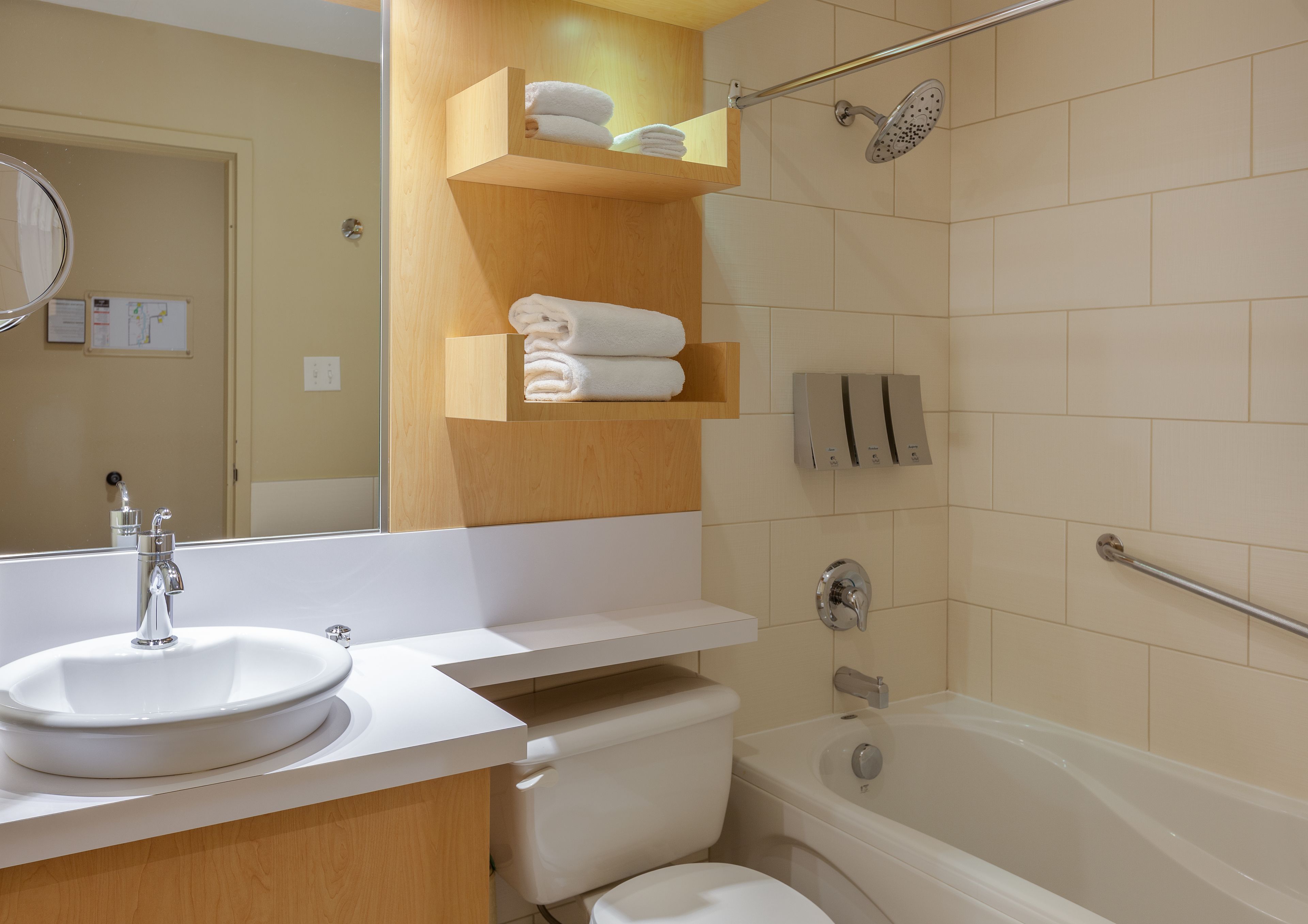 eco-friendly toiletries, hair dryer, soap, shampoo