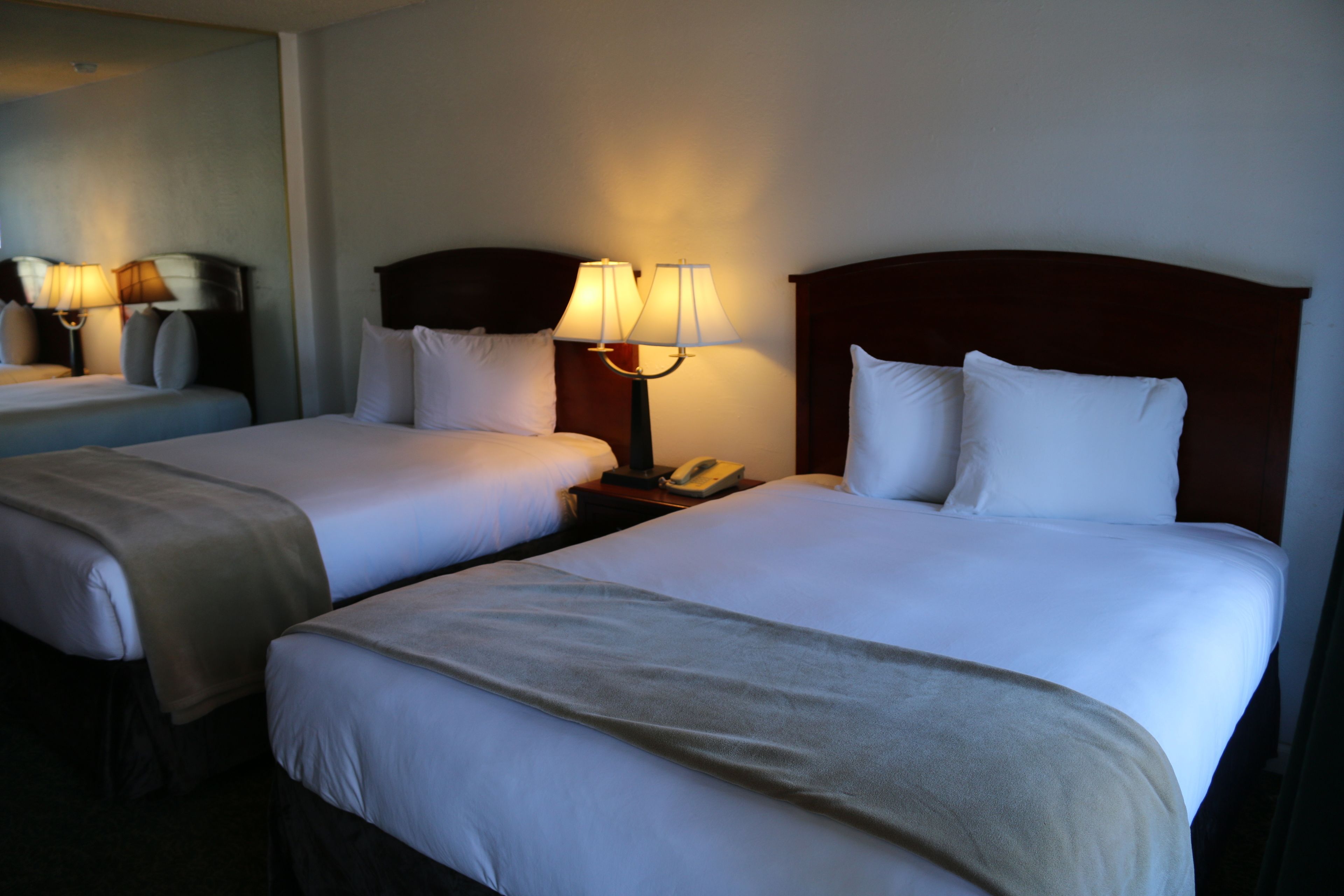 2 queen beds non smoking (no pets allowed) | desk, laptop workspace, blackout curtains, free wifi