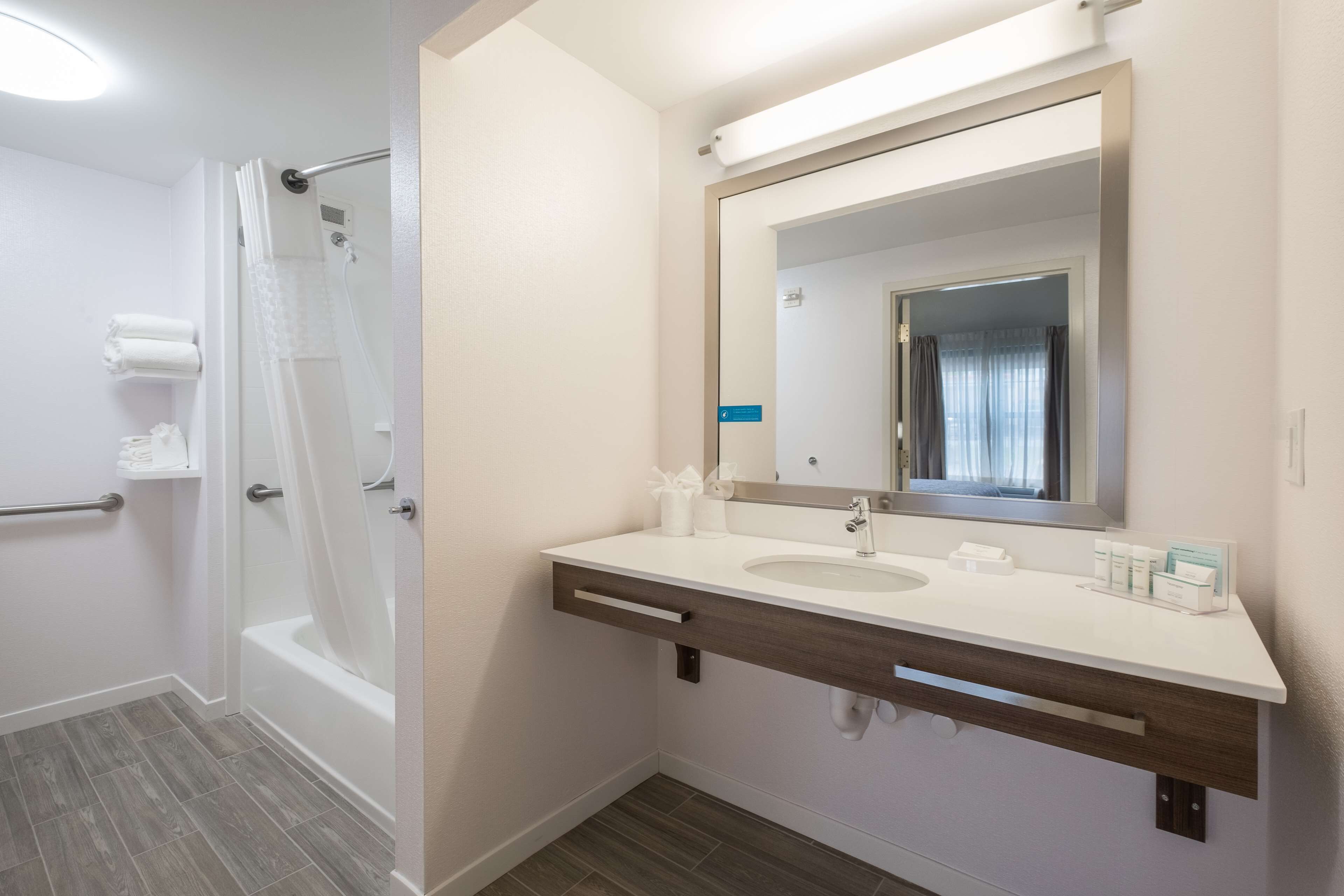 free toiletries, hair dryer, towels