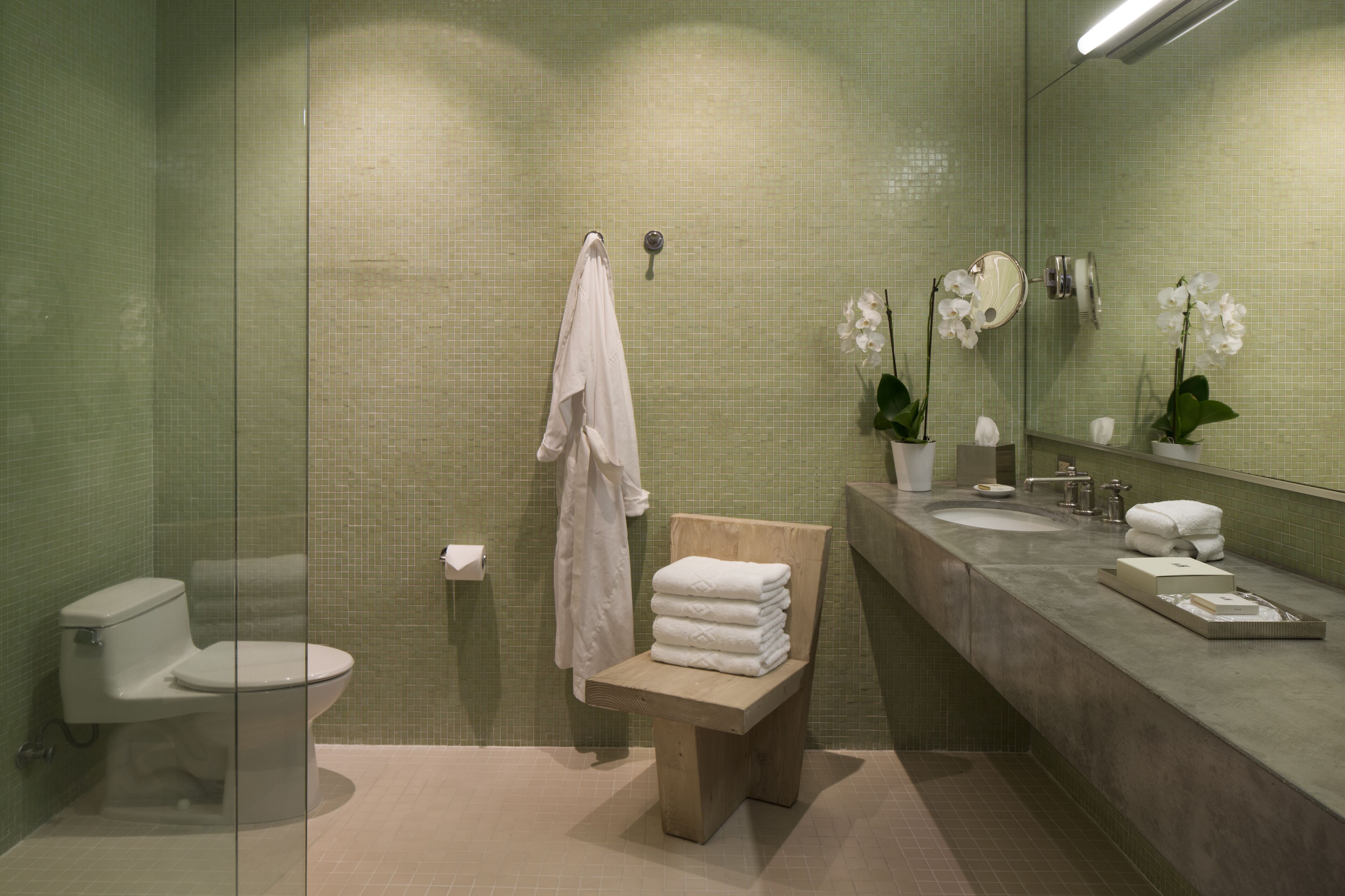 free toiletries, hair dryer, bathrobes, towels