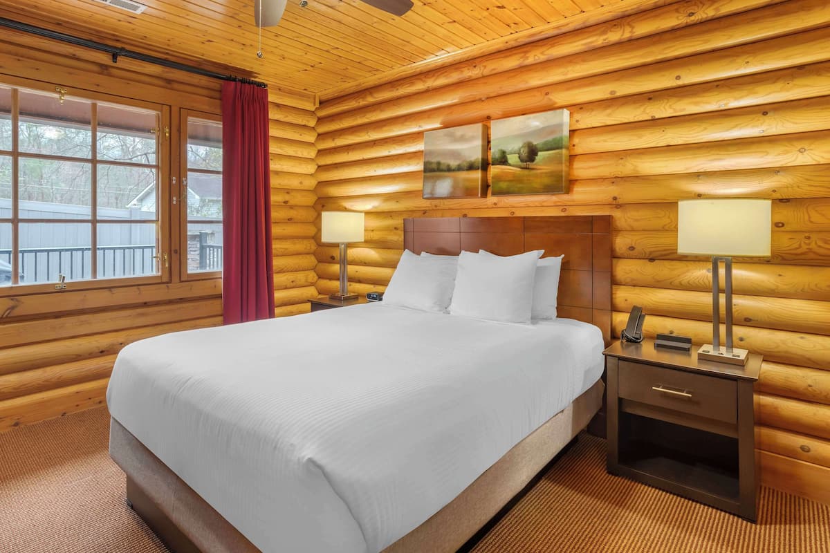 2 bedroom cabin with 2 queen beds | 1 bedroom, iron/ironing board, bed sheets