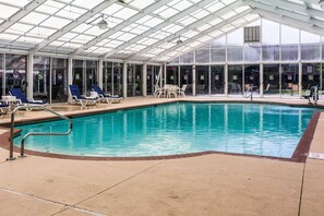 Indoor pool, open noon to 8:00 PM, sun loungers