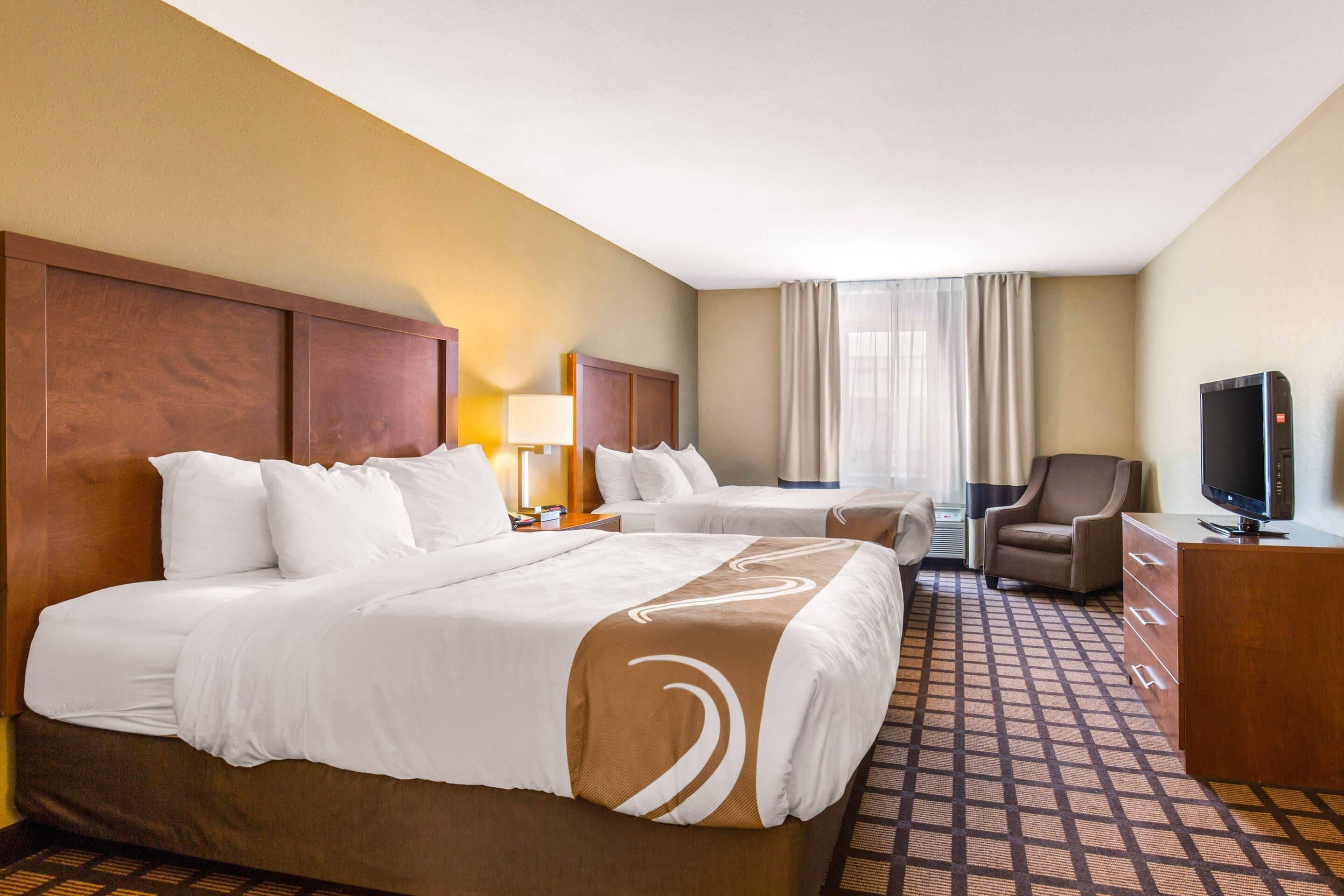 Premium bedding, desk, blackout curtains, iron/ironing board