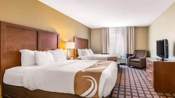 Premium bedding, desk, blackout curtains, iron/ironing board