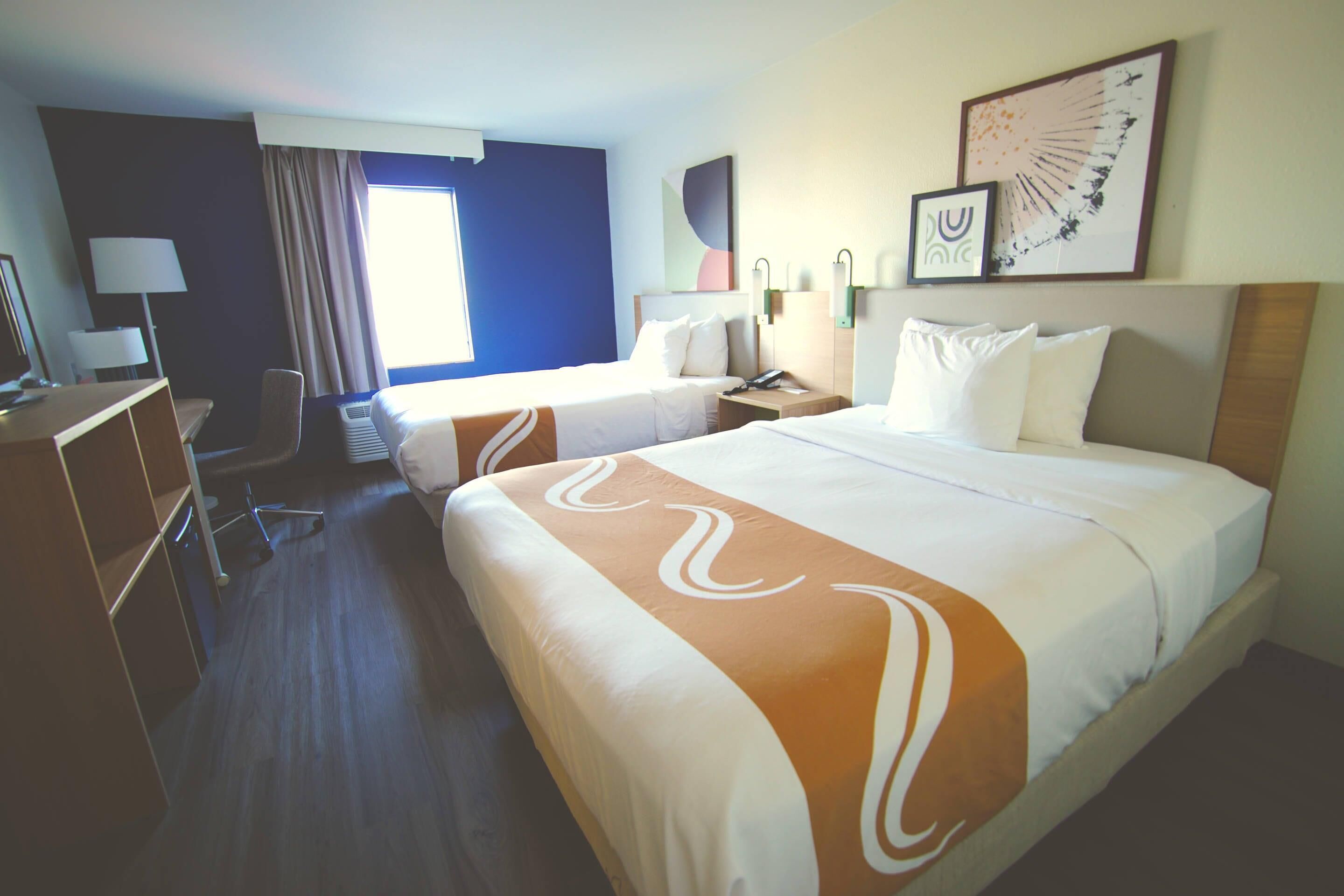 Room, 2 Queen Beds, Non Smoking | Premium bedding, desk, blackout drapes, iron/ironing board