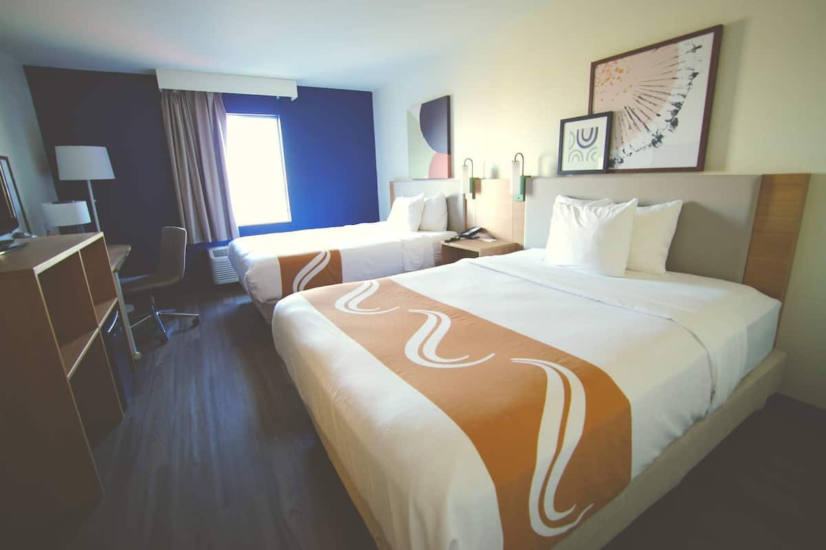 Room, 2 Queen Beds, Non Smoking | Premium bedding, desk, blackout drapes, iron/ironing board