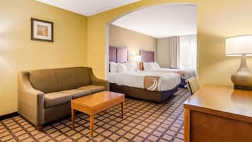 Suite, Non Smoking (2 Queen Beds and 1 Double Sofa Bed) | Premium bedding, desk, blackout drapes, iron/ironing board