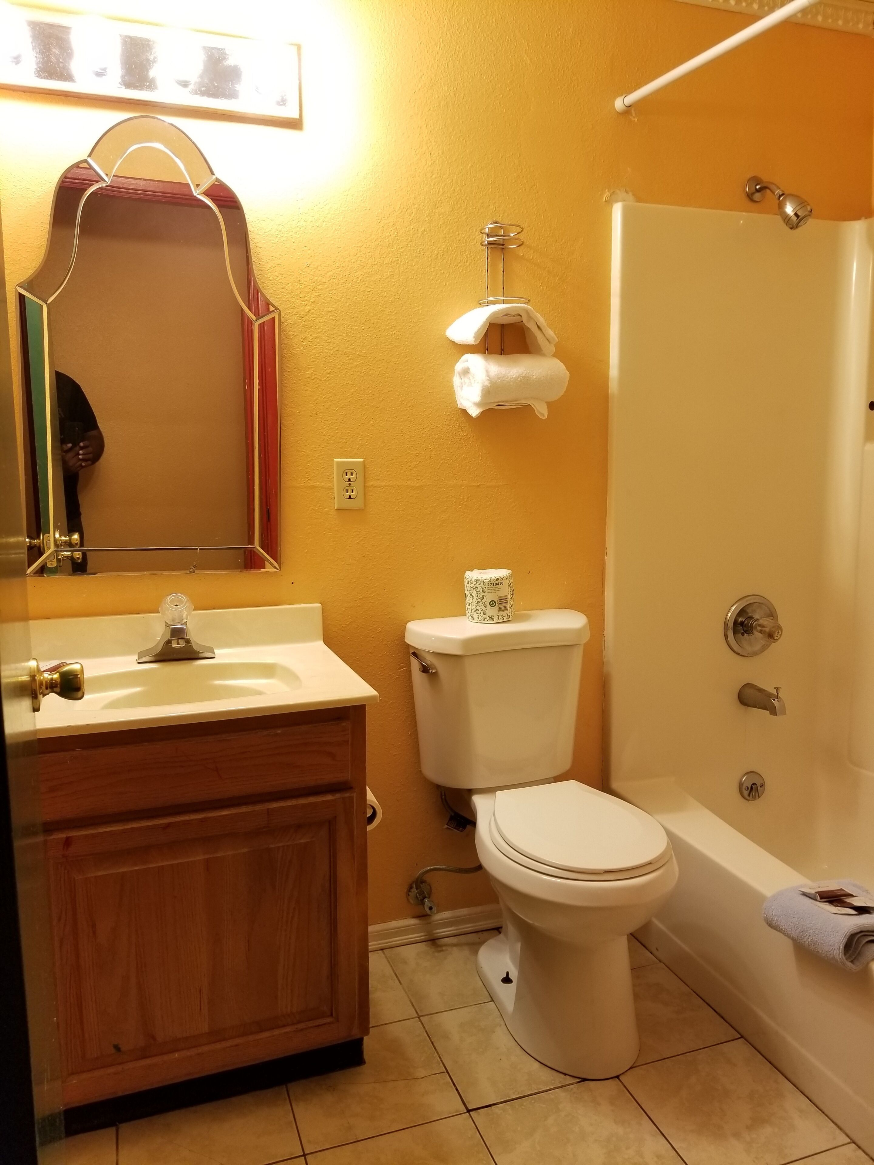 Hair dryer, towels