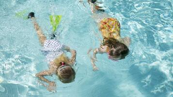 Guests can enjoy a refreshing swim in the pool.