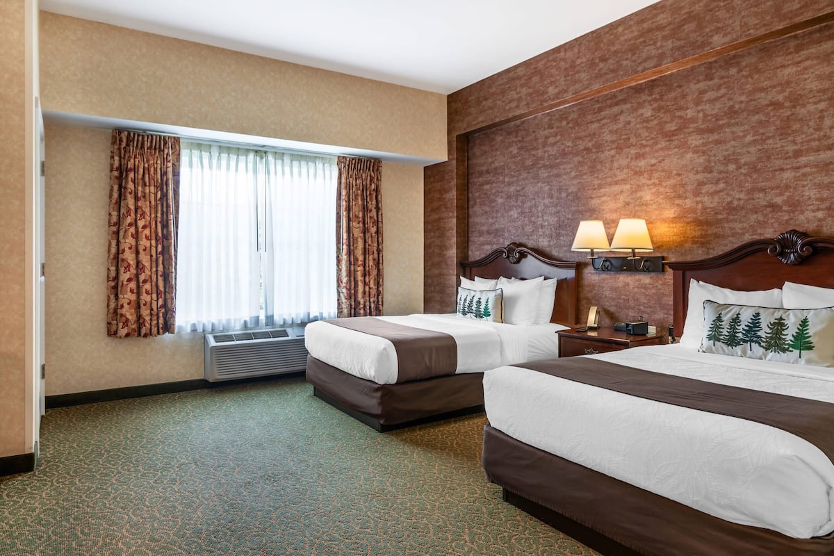 Room, 2 Double Beds, Accessible, Non Smoking | Hypo-allergenic bedding available, desk, laptop workspace