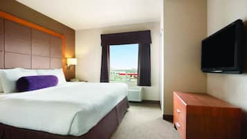 Premium bedding, desk, blackout curtains, iron/ironing board