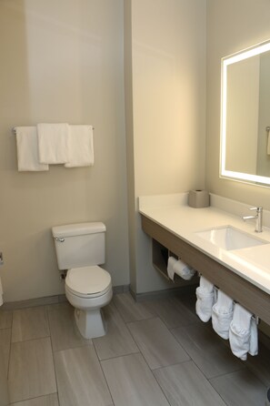 Free toiletries, hair dryer, towels