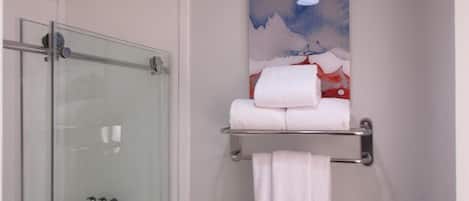 Free toiletries, hair dryer, towels, soap