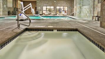 Indoor pool, sun loungers