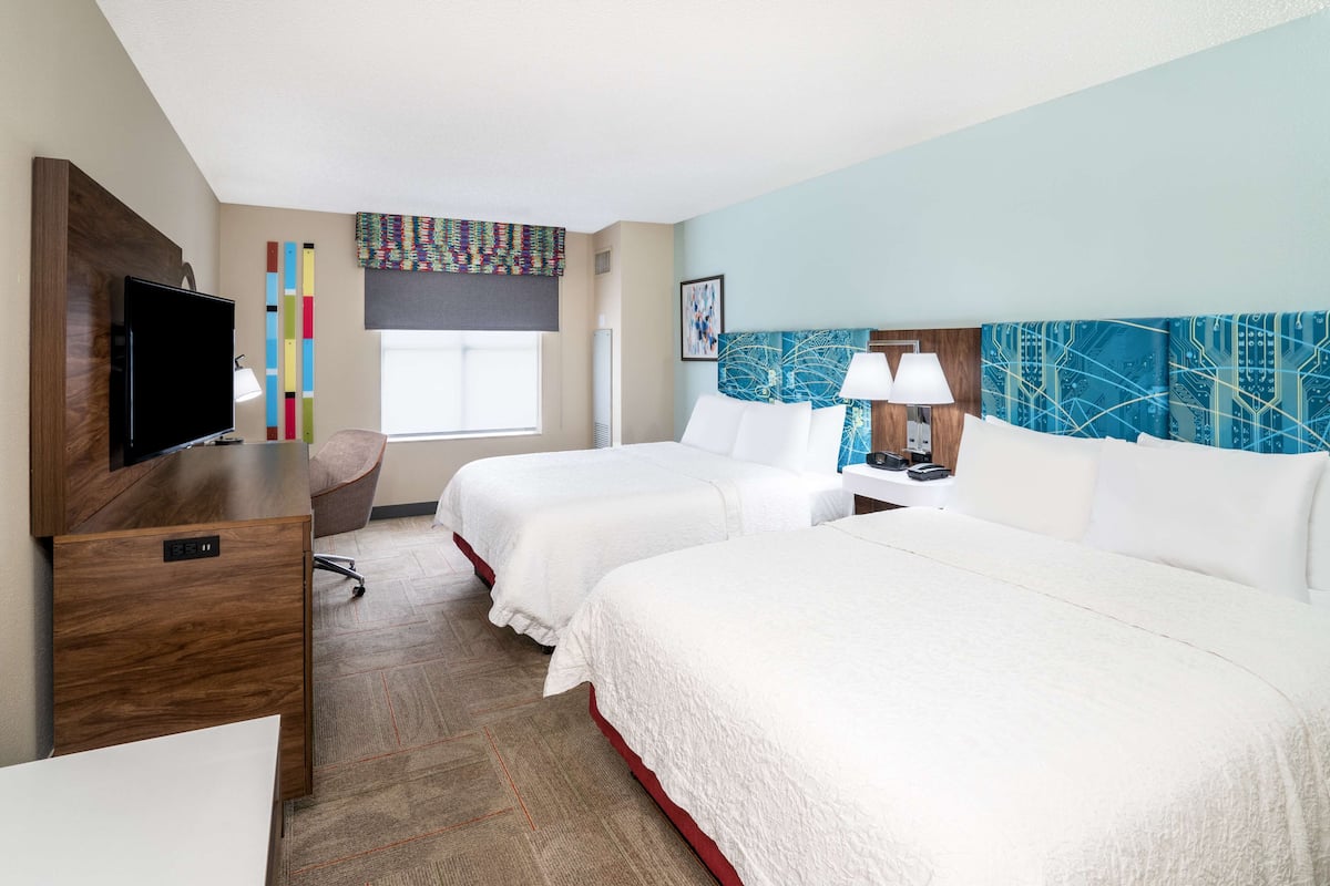 Room, 2 Queen Beds, Non Smoking, Refrigerator & Microwave | Premium bedding, pillowtop beds, desk, laptop workspace