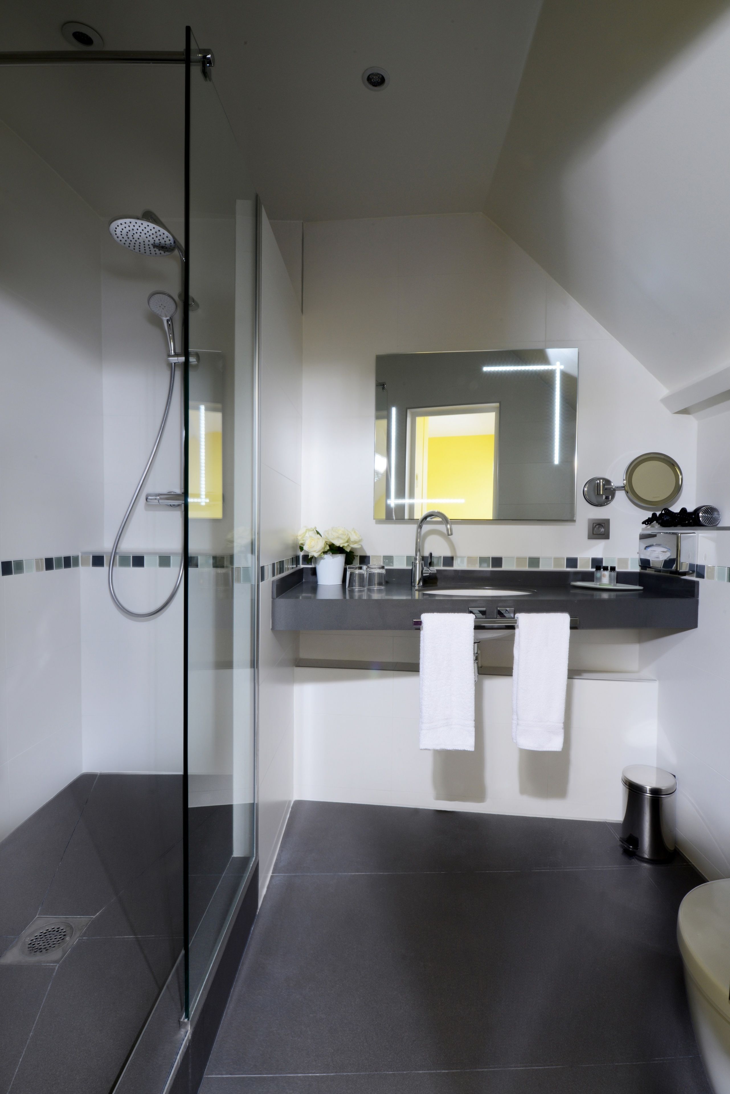 free toiletries, hair dryer, towels