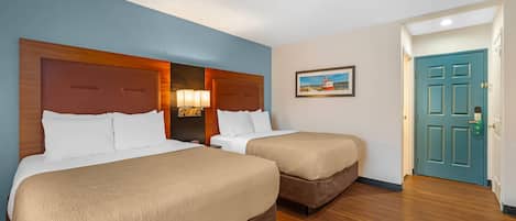 Standard Room, 2 Queen Beds, Non Smoking | Blackout curtains, iron/ironing board, free WiFi, bed sheets