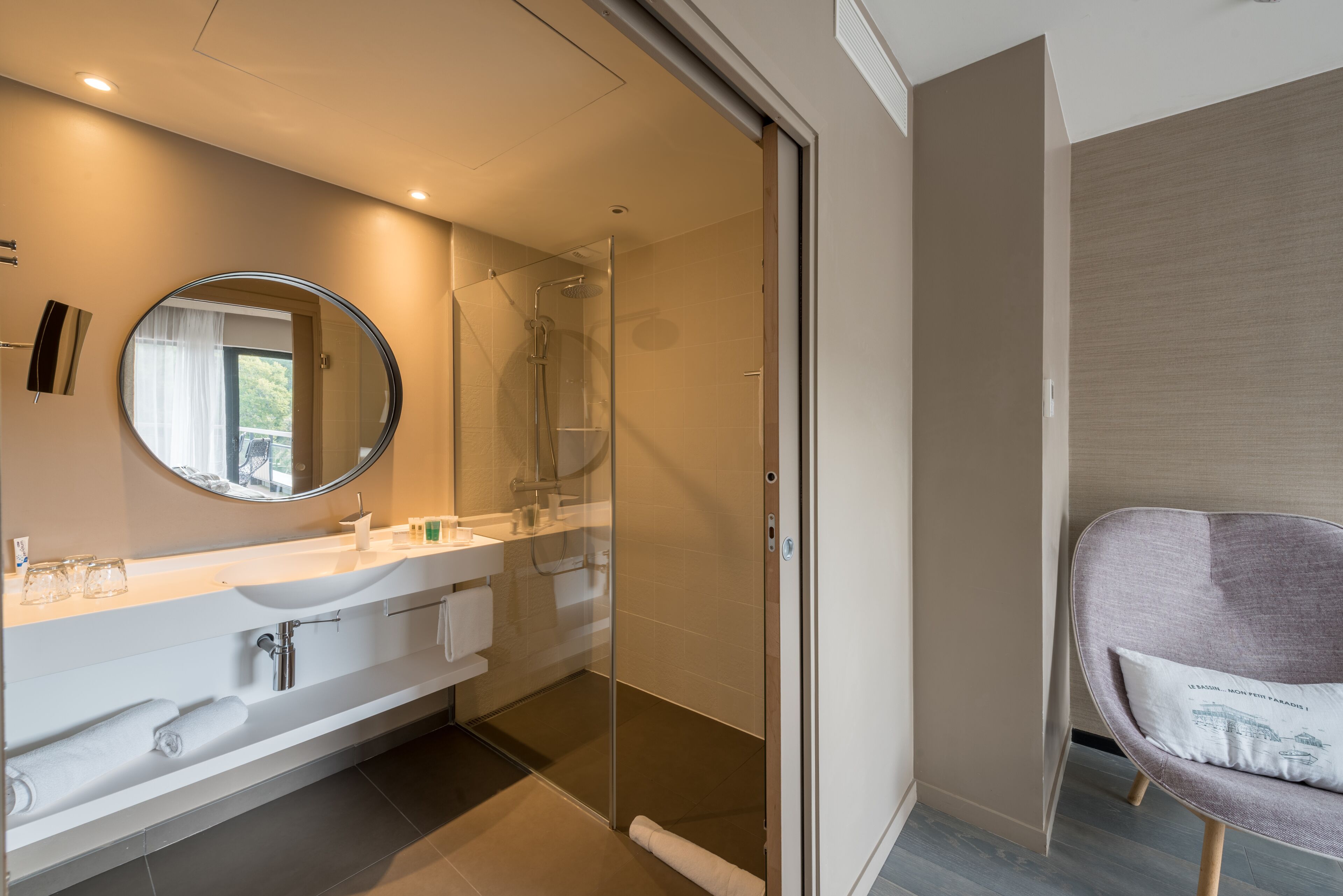 free toiletries, hair dryer, bathrobes, towels