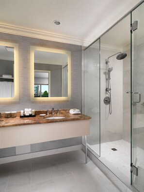Luxury Suite (Premier) | Bathroom | Combined shower/tub, deep soaking tub, designer toiletries, hair dryer