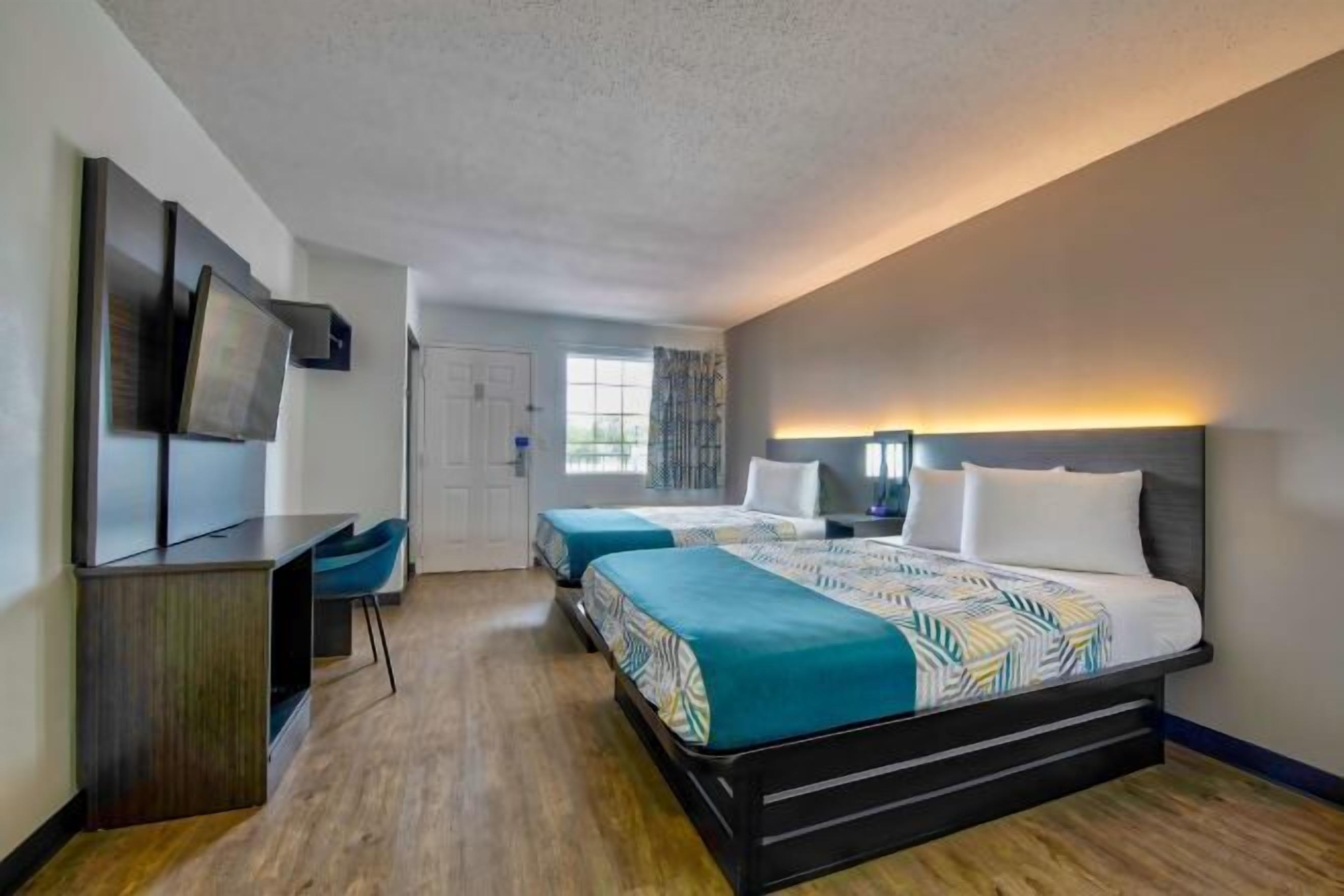 Blackout curtains, free WiFi, bed sheets, alarm clocks