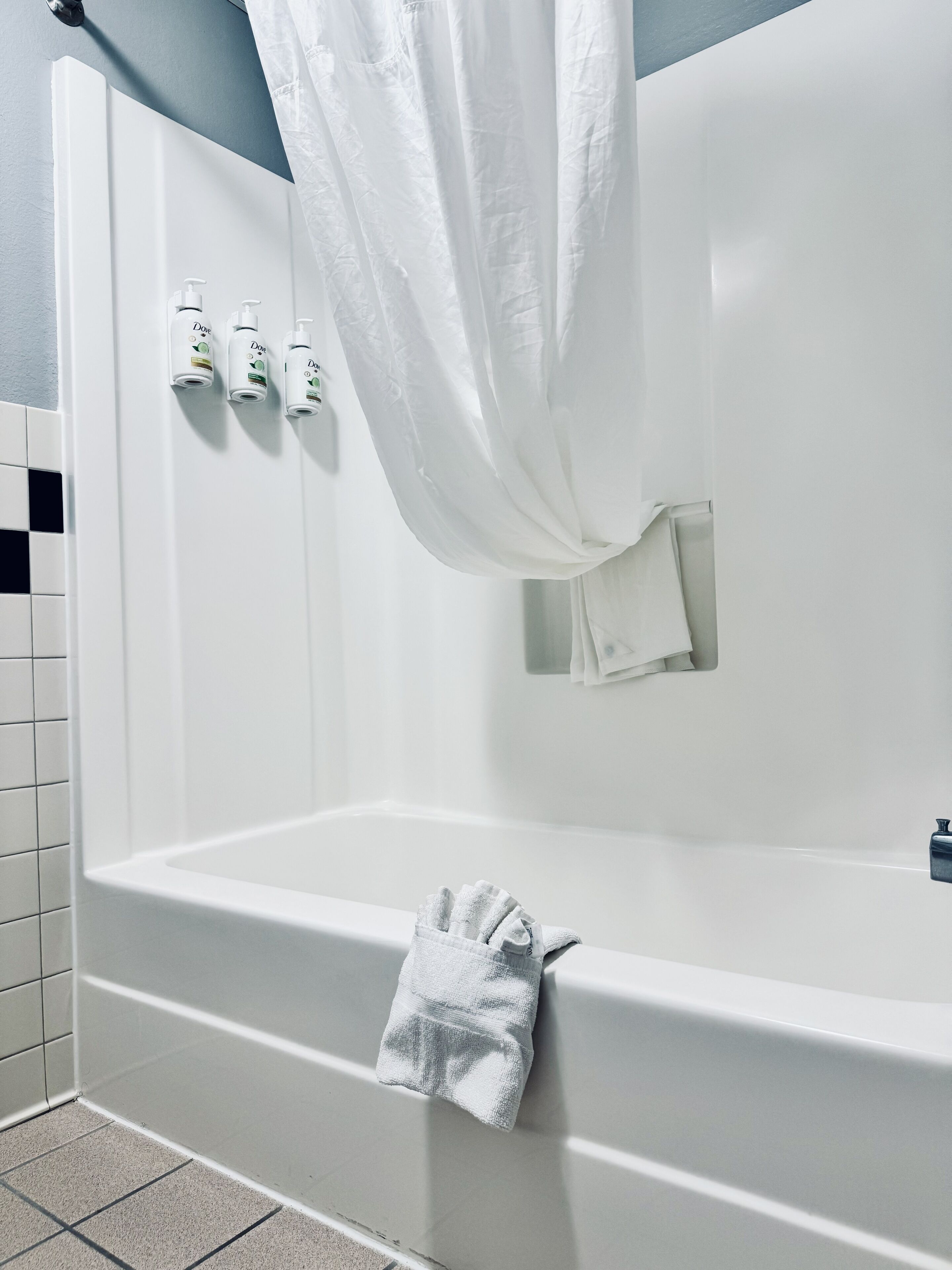 free toiletries, hair dryer, towels