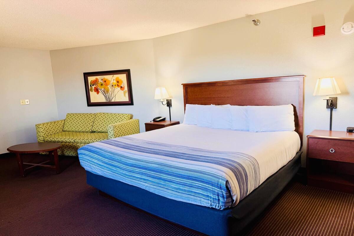 Deluxe studio suite, 1 kingsize bed, niet-roken | Hypoallergeen beddengoed, een bureau, een laptopwerkplek