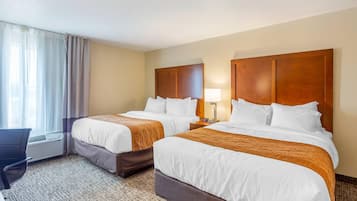 Standard Room, 2 Queen Beds, Non Smoking | Desk, laptop workspace, blackout drapes, iron/ironing board