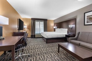 Standardzimmer, 1 King-Bett, Nichtraucher, Kühlschrank und Mikrowelle (with Single Sofabed) | Pillowtop-Betten, Zimmersafe, Schreibtisch