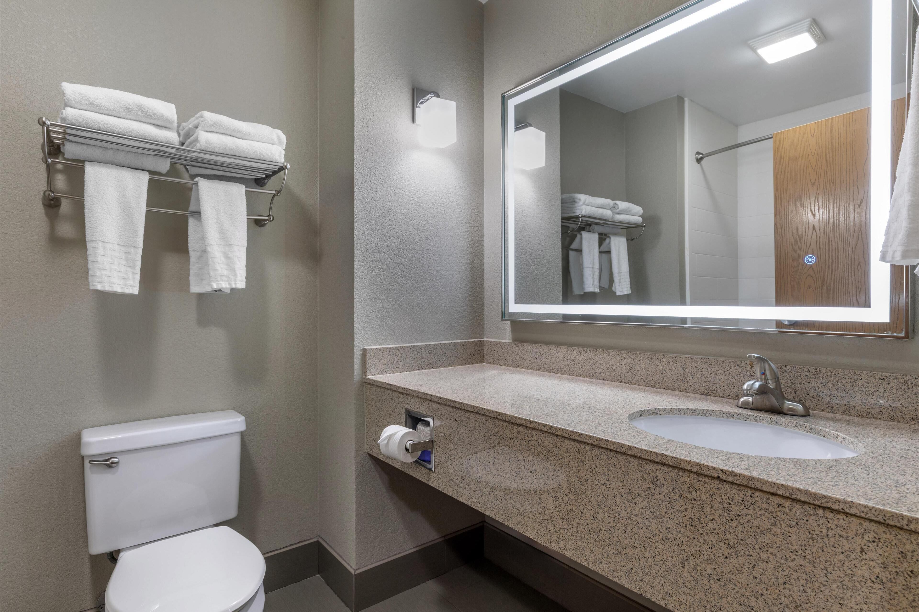 standard room, 1 king bed, non smoking, refrigerator & microwave (with single sofabed) | bathroom | combined shower/bathtub, free toiletries, hair dryer, towels