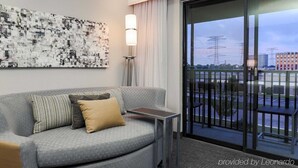 Premium bedding, pillowtop beds, desk, laptop workspace