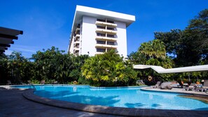 Enjoy a stylish stay with a pool and lush surroundings.