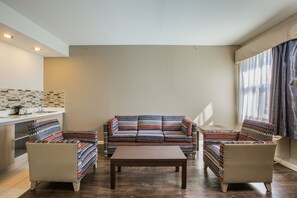 Pillow-top beds, desk, blackout curtains, iron/ironing board