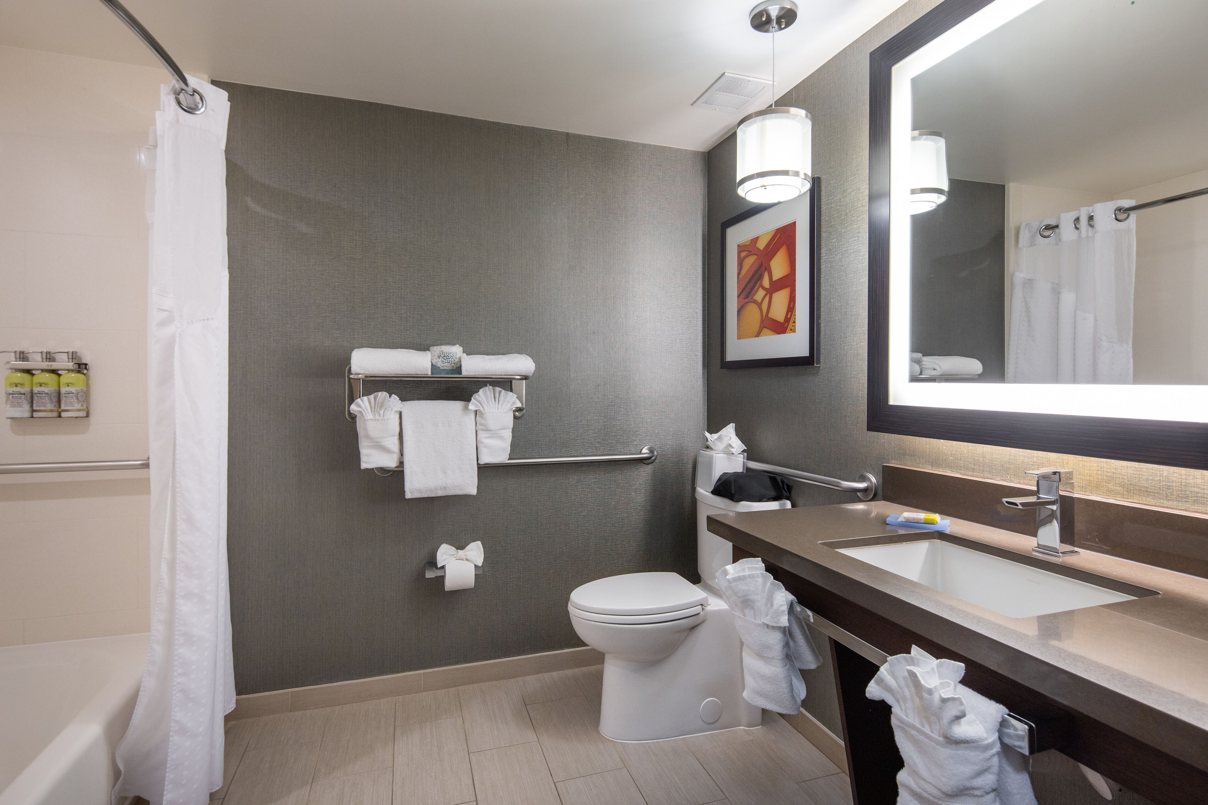 combined shower/bathtub, hydromassage showerhead