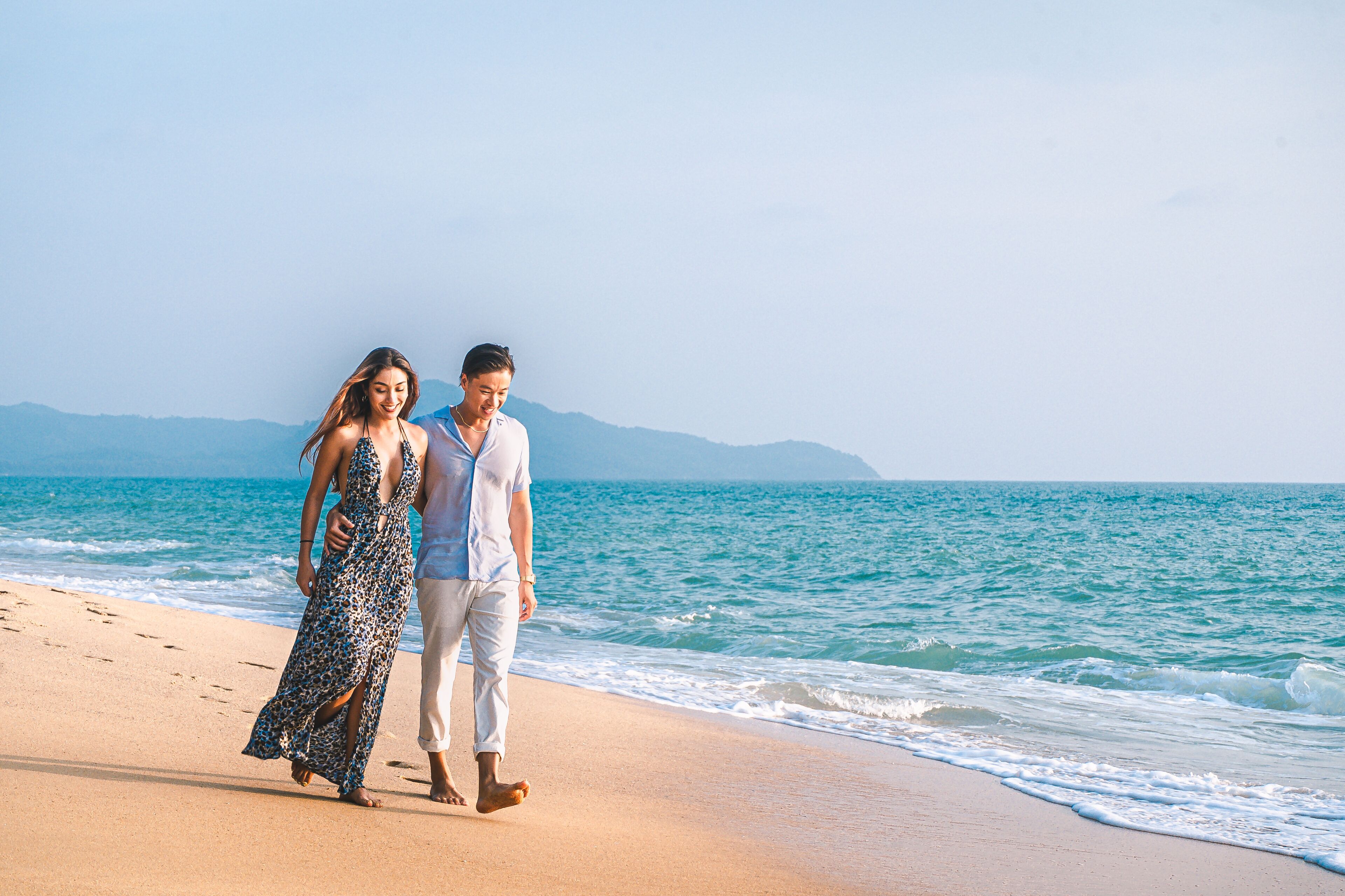private beach, white sand, sun-loungers, windsurfing