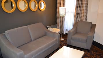 40-inch flat-screen TV with satellite channels, TV